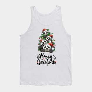 Panda Squad Wishing Merry Christmas Tank Top